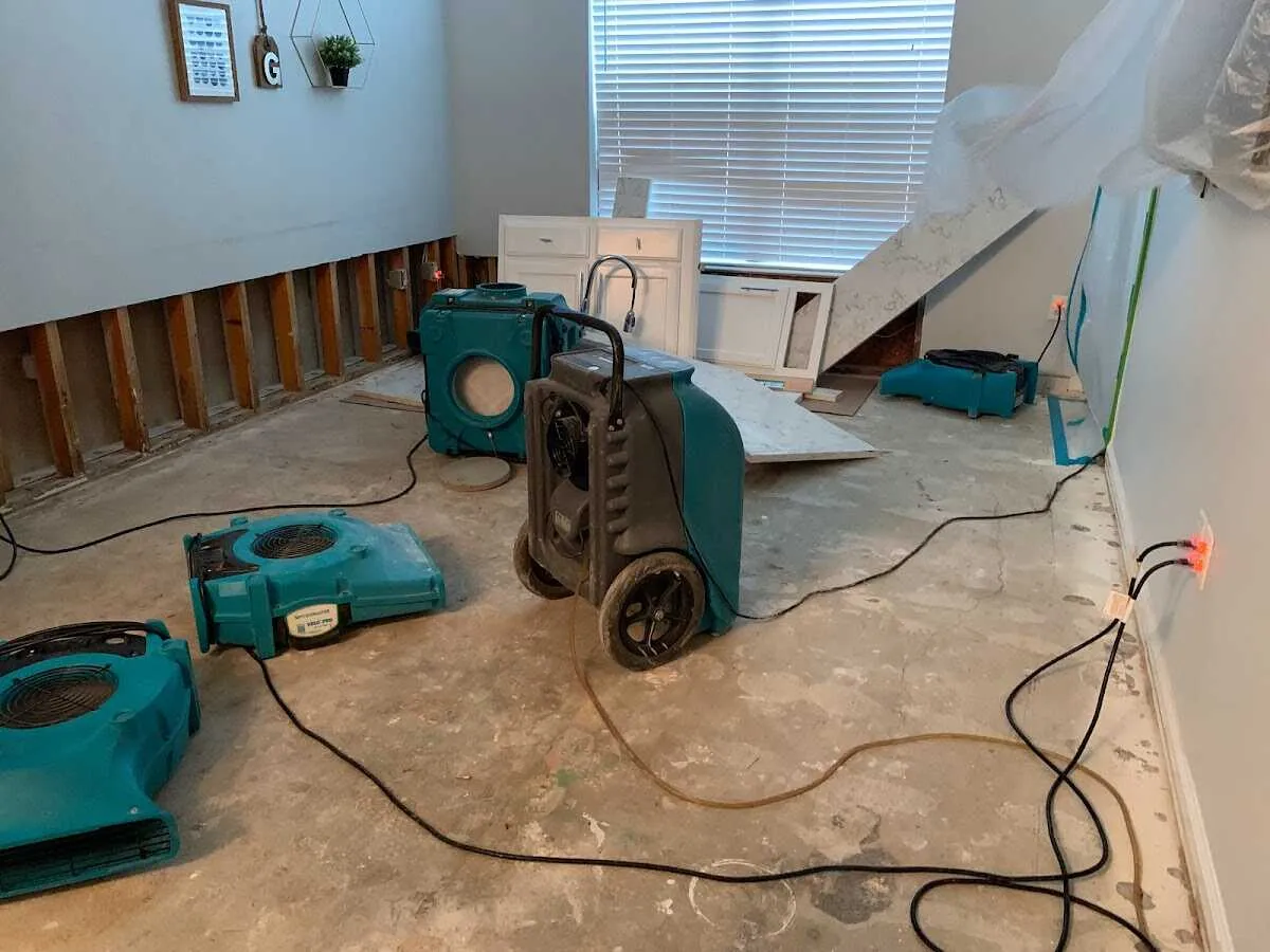 Dehumidifier in flood-cut room for Water Extraction & Removal in Millville